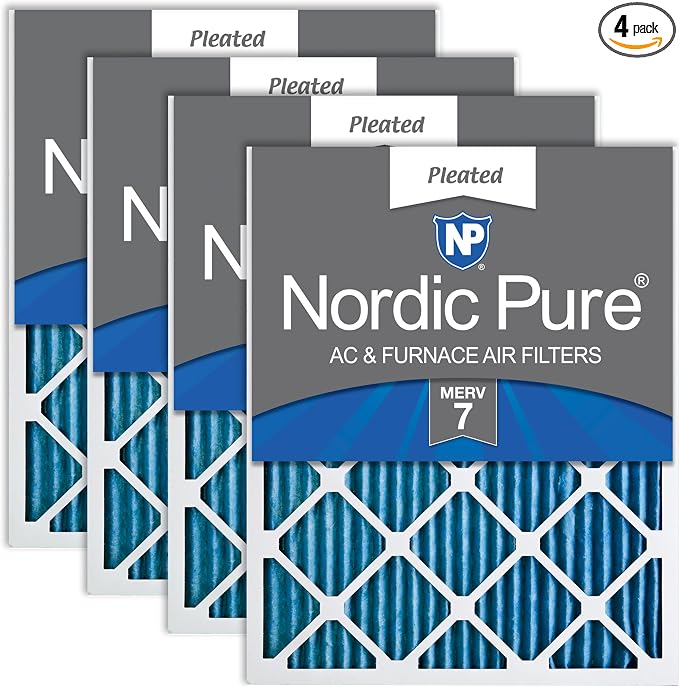 Nordic Pure 18x18x1 Pleated MERV 7 Air Filters 4 Pack by NordicPure