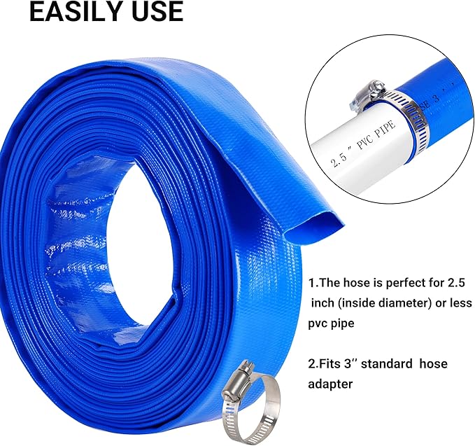 3" x 100 FT Lay Flat Water Pump Discharge Hose, - Image 5