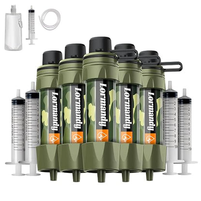 Straw Water Filter 5 Pack – Outdoor Camping & Hiking Survival Gear Kit by Lormandy