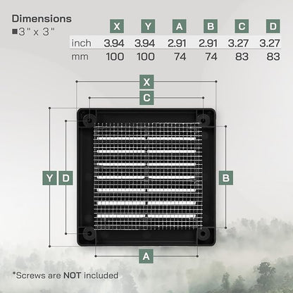 Vent Systems 4'' x 4'' Inch Black Soffit Vent Cover - Image 2
