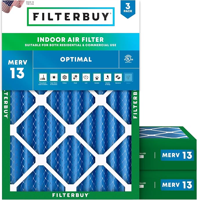 Filterbuy 18x20x4 Air Filter MERV 13 Optimal Smoke & Allergy Defense, by Filterbuy