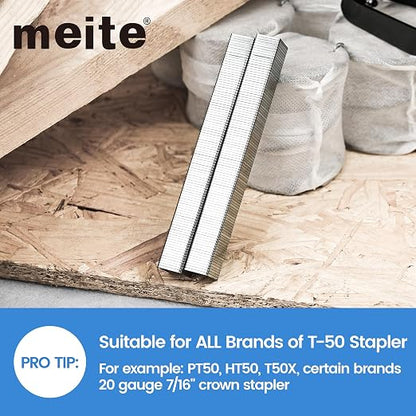 meite Staple Gun Staples, 9/16 Inch Length Heavy Duty T-50 Staples, Galvanized - Image 5