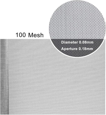 100 Mesh Stainless Steel Woven Wire, 0.18mm Fine Hole Screen Roll, - Image 3