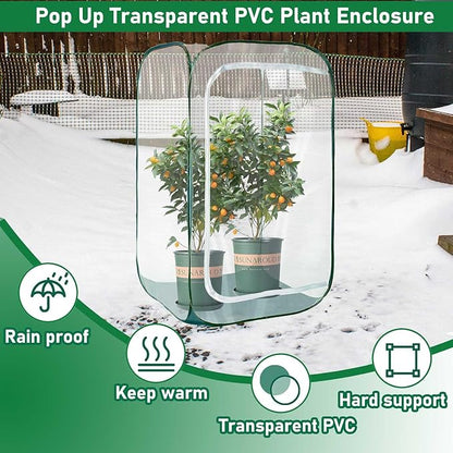 Plant Mini Greenhouse Pop up Frost Protection Enclosure PVC Clear Plant Covers - Image 4