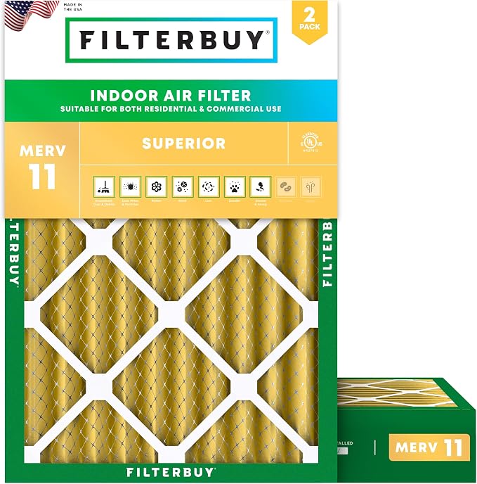 Filterbuy 14x20x4 Air Filter MERV 11 Superior Pet & Allergy Defense, by Filterbuy