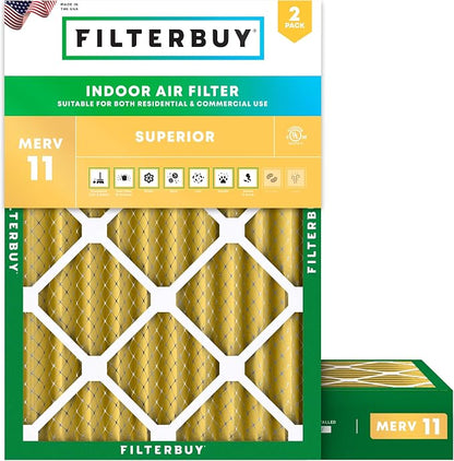 Filterbuy 14x20x4 Air Filter MERV 11 Superior Pet & Allergy Defense, by Filterbuy