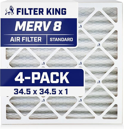 Filter King 34.5x34.5x1 Air Filter | 4-PACK | MERV 8 HVAC Pleated A/C Furnace by FilterKing