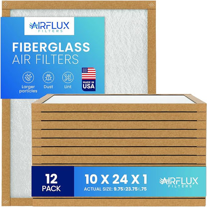 Fiberglass Air Filter -10x24x1Air Filter 12 Pack by Unknown