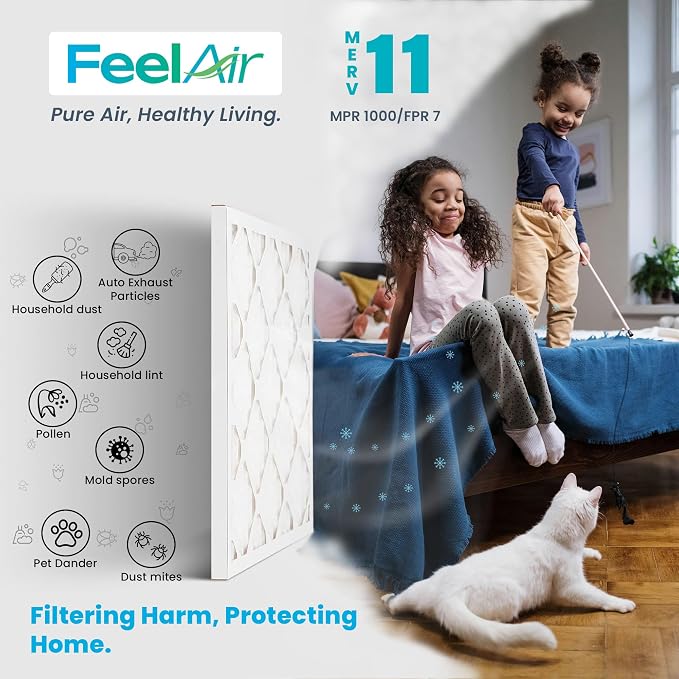 20x20x1 Air Filter – 6 Pack, MERV 11 Pleated HVAC & Furnace Filter, - Image 3