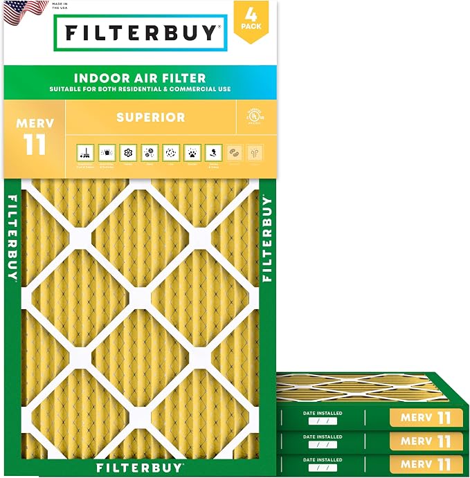 Filterbuy 15x30x1 Air Filter MERV 11 Superior Pet & Allergy Defense, by Filterbuy