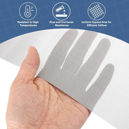 uxcell 120 Mesh 79" x 16" Woven Wire Mesh, 304 Stainless Steel Air Vent Filter - Image 5