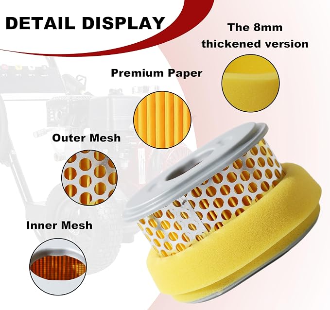 4 Pack GX270 Air Filter w/Spark Plugs Replace Honda GX240 8HP 9HP Engine - Image 3
