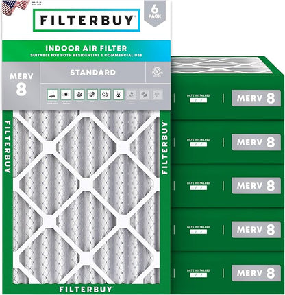 Filterbuy 16x30x4 Air Filter MERV 8 Essential Dust & Allergy Defense, by Filterbuy