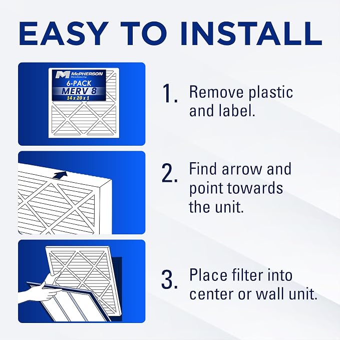 16x25x1 Air Filters, MERV 8 Pleated HVAC AC Furnace Filter Replacement - Image 4