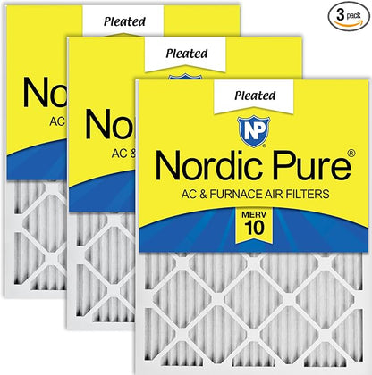 Nordic Pure 18x20x1 Pleated MERV 10 Air Filters 3 Pack by NordicPure