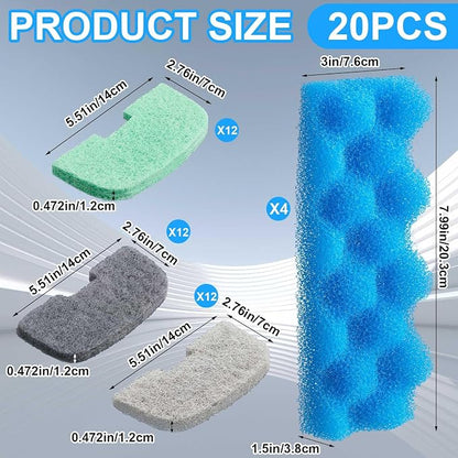 20 Pcs Aquarium Filters Replacement Filter Media Kits Compatible - Image 2