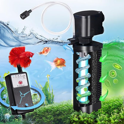 Aquarium Filter U-V w/Scientific 3, 24H Timer 200GPH by TARARIUM