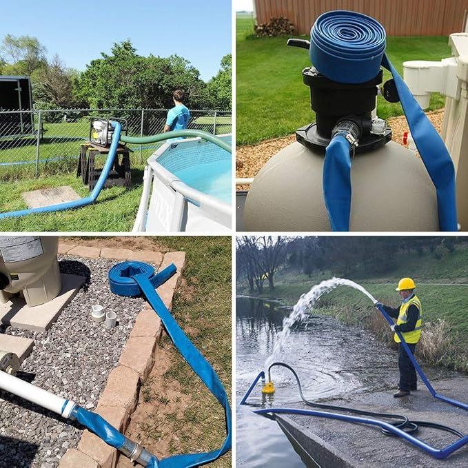 Eastran 3”Diameter x 50ft Blue Backwash Hose - Image 9
