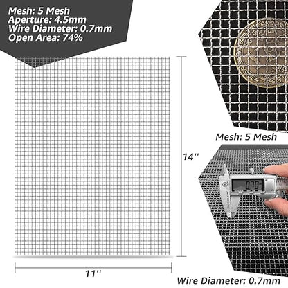 2 Pack 14"x11" Wire Mesh, 5 Mesh Crimped Stainless Steel Mesh, Never Rust - Image 2