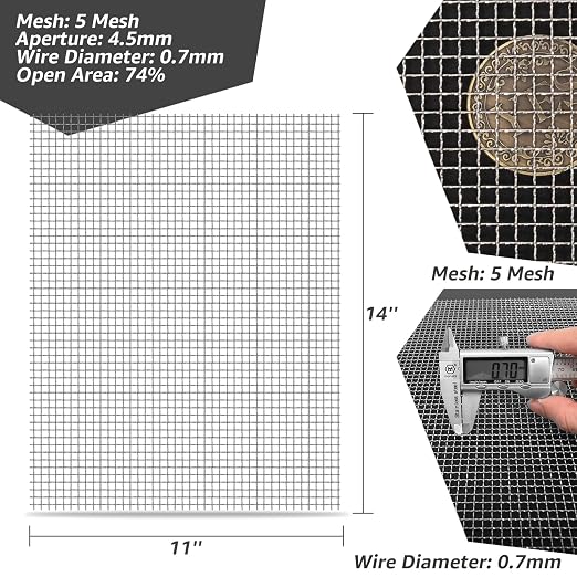 2 Pack 12"x24" Wire Mesh, 5 Mesh Crimped Stainless Steel Mesh, Never Rust - Image 2