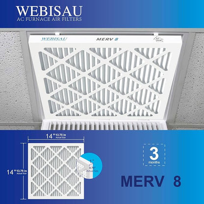 14x14x1 Air Filter MERV 8 MPR 600 6Pack Furnace Filters Pleated HVAC AC Furnace - Image 4