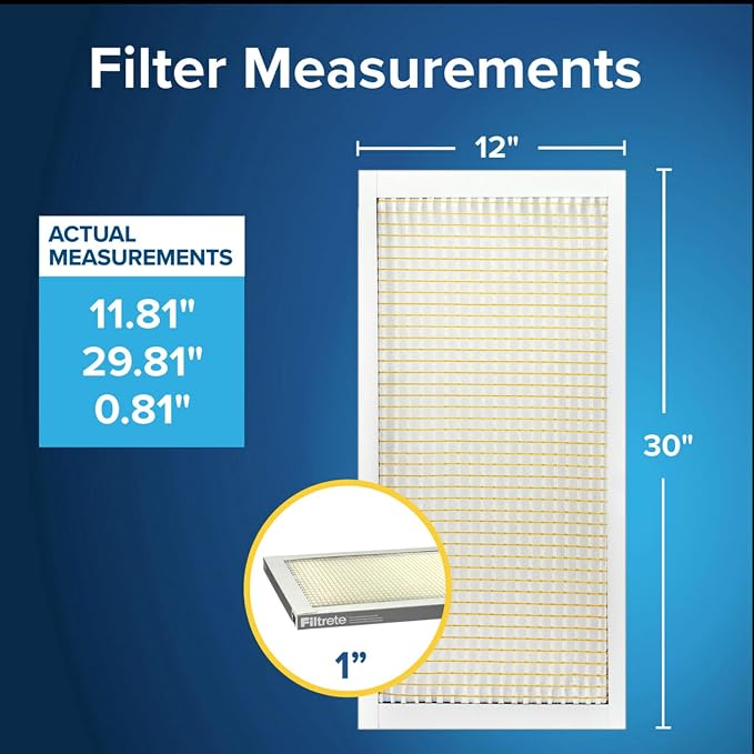 Filtrete 12x30x1 Air Filter, MPR 300, MERV 5, Clean Living Basic Dust 3-Month - Image 2