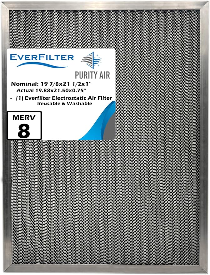 19 7/8x 21 1/2x1 Electro-static Air Filter AC Furnace Filter, Reusable & by PurityAir
