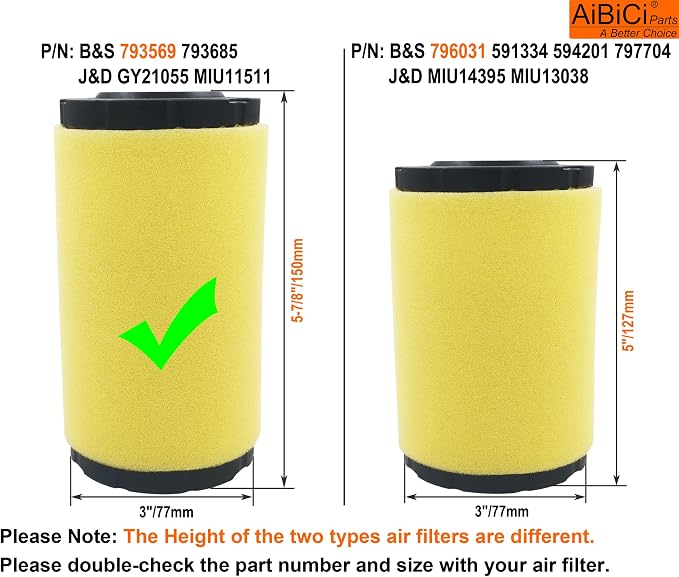 793569 Air Filter Compatible Briggs and Stratton 793685 Craftsman John-Dere - Image 3