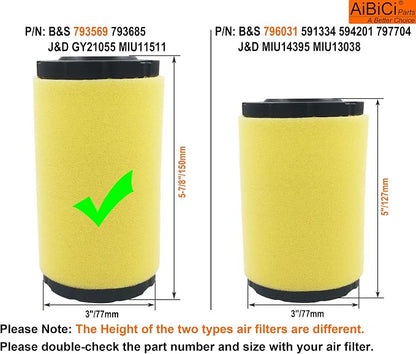 793569 Air Filter Compatible Briggs and Stratton 793685 Craftsman John-Dere - Image 3