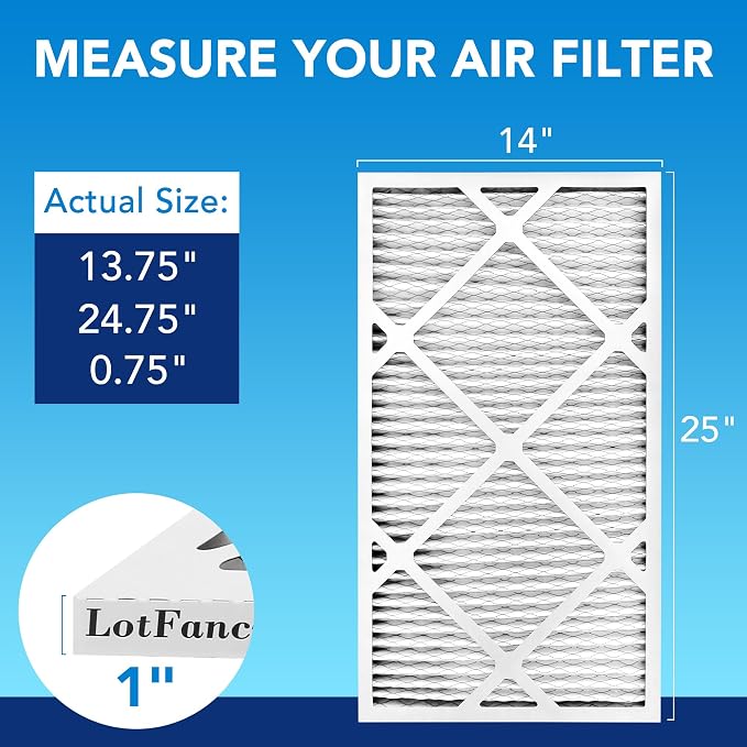LotFancy 14x25x1 Air Filter MERV 13 4-Pack, Electrostatic Pleated HVAC Furnace - Image 2