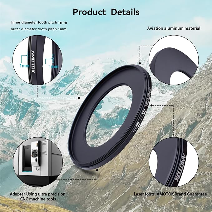 105mm Lens to 86mm Camera Lens Adapter, 105mm-86mm Filter Step-Down Ring - Image 3