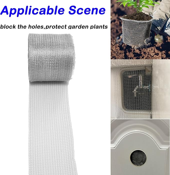 Wire Mesh for Mice Control 5IN X 53Ft, Hole Fill Fabric, Upgraded Stainless - Image 6
