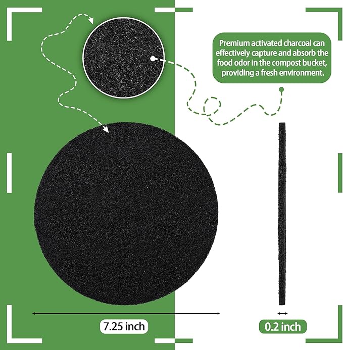 MyLifeUNIT 16 Pack Compost Bin Filter, Kitchen Compost Pail Charcoal Filter - Image 3