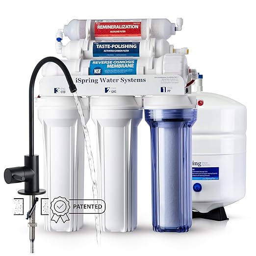 iSpring RCC7AK-BLK, NSF/ANSI 58 Certified, Alkaline 6-Stage Reverse Osmosis by iSpring