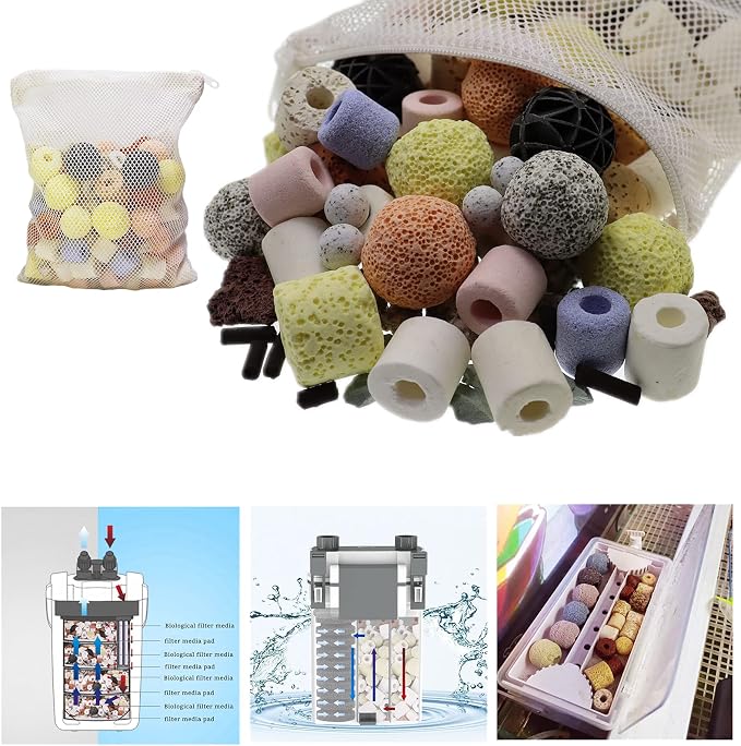 Aquarium Filter Media 15-in-1 Mineral Balls & Ceramic Rings - 500g - Image 5
