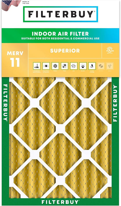 Filterbuy 11.5x21x4 Air Filter MERV 11 Superior Pet & Allergy Defense, by Filterbuy