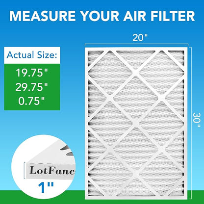 LotFancy 20x30x1 Air Filter MERV 8 4-Pack, Electrostatic Pleated Furnace & AC - Image 2