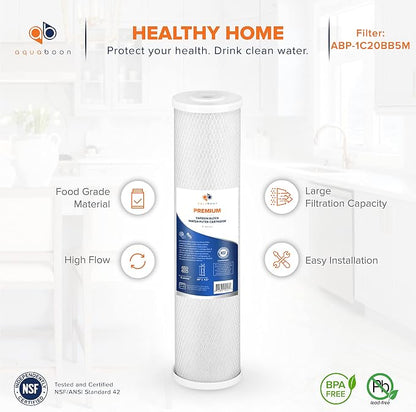 Aquaboon 5 Micron 20 x 4.5 Premium CTO Activated Carbon Water Filter Cartridge - Image 7