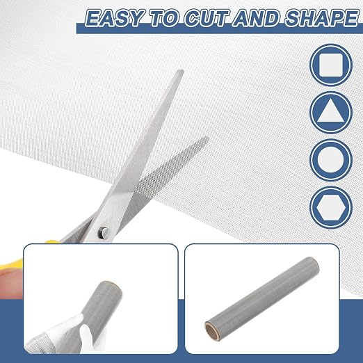 uxcell 60 Mesh 39" x 12" Woven Wire Mesh, 304 Stainless Steel Air Vent Filter - Image 4