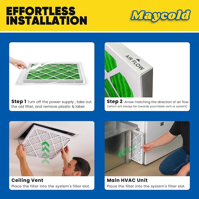 Maycold MERV 13 16x20x4 Air Filter, High-Efficiency Pleated AC & Furnace Filters - Image 6