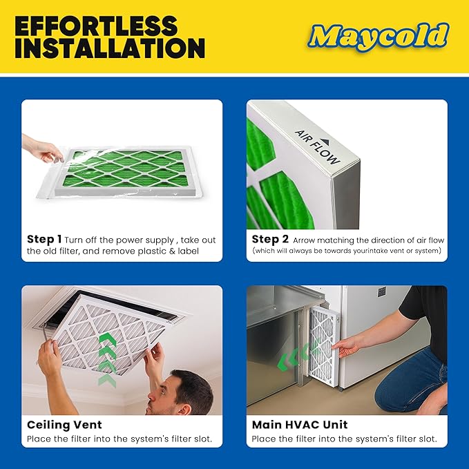 Maycold MERV 13 12x12x1 Air Filter, High-Efficiency Pleated AC & Furnace Filters - Image 7