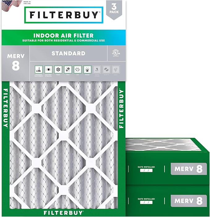 Filterbuy 22x36x4 Air Filter MERV 8 Essential Dust & Allergy Defense, by Filterbuy