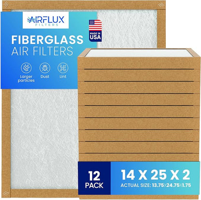 Fiberglass Air Filter -14x25x2Air Filter 12 Pack by Unknown