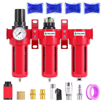 TAILONZ PNEUMATIC 0-150PSI 1/4 Inch NPT Aluminum Alloy Industrial Grade Three by TAILONZPNEUMATIC