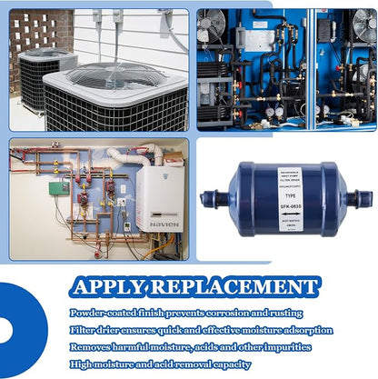 BOJACK Refrigerant Filter Drier Bi-Flow Liquid Line SFK-083S 3/8" Sweat Filter - Image 6