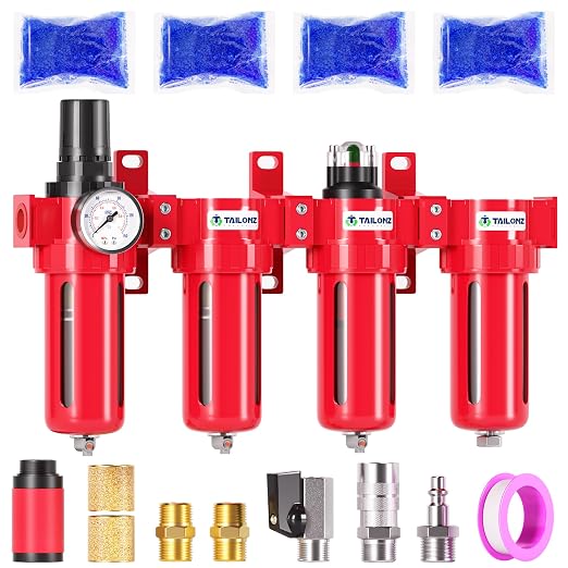 TAILONZ PNEUMATIC 1/2 Inch NPT 0-150 PSI Red Industrial Grade 4 Stage Air by TAILONZPNEUMATIC