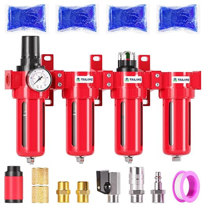 TAILONZ PNEUMATIC 1/2 Inch NPT 0-150 PSI Red Industrial Grade 4 Stage Air by TAILONZPNEUMATIC