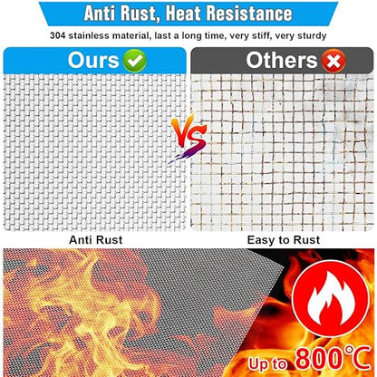 3PACK 20 Steel Mesh Screen 11”X11”, Woven Wire 304 - Image 4