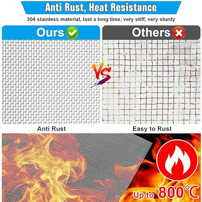 Valchoose 4PACK Stainless Steel Woven Wire Mesh Never Rust, Air Vent Mesh - Image 4