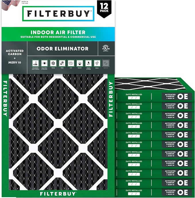 Filterbuy 14x24x1 Air Filter MERV 10 Odor & Allergy Defense by Filterbuy
